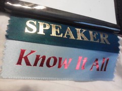 My speaker ribbons from #TACVB. @sheilas picked them out.