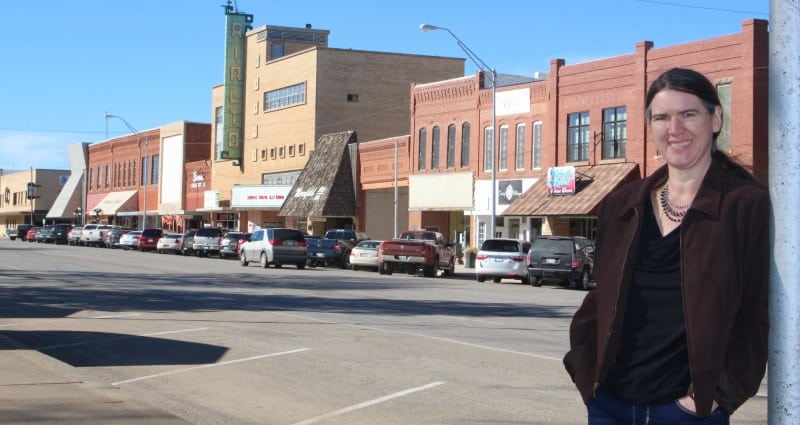 Becky McCray in Downtown Alva, Oklahoma. Photo by Colton Foote