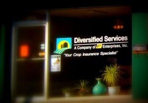 Store window that says, "Diversified Services."