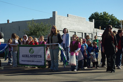 Girl Scouts in a parade