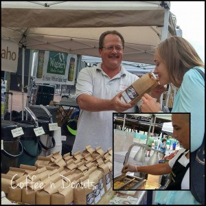 Capital City Public Market, taken by Melissa Nodzu, used with permission. Ernie Garvin of Homestead Brooms, rolling pins from SJ Woodworks, and Brett "Buzz" Davis of Long Valley Coffee.