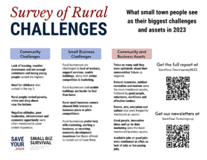 One page printable summary of the Survey of Rural Challenges